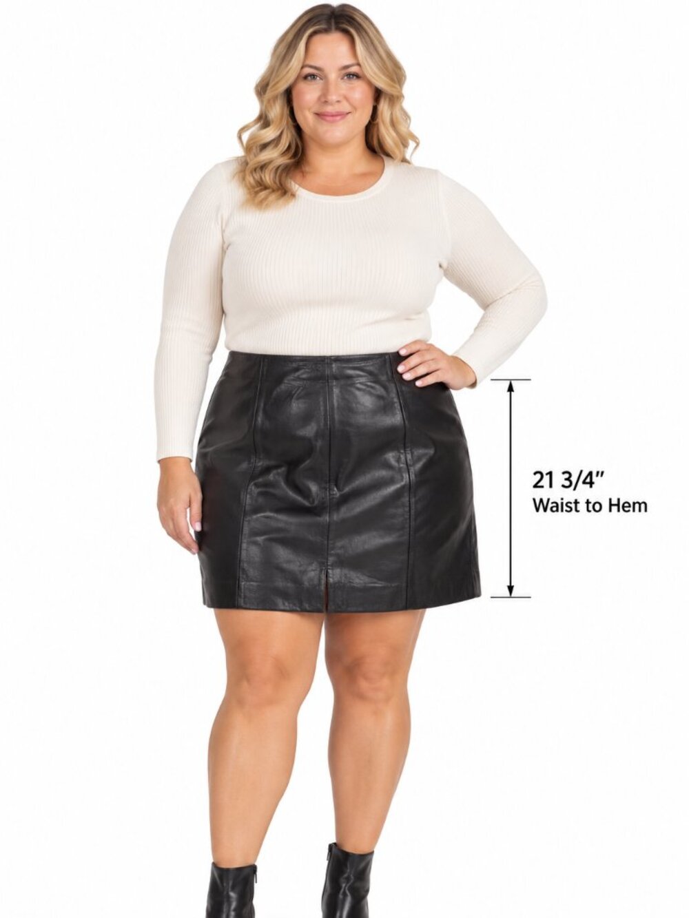 Women's Size 16W Leather Skirt Talbots Paneled Skirt Lined Zipper